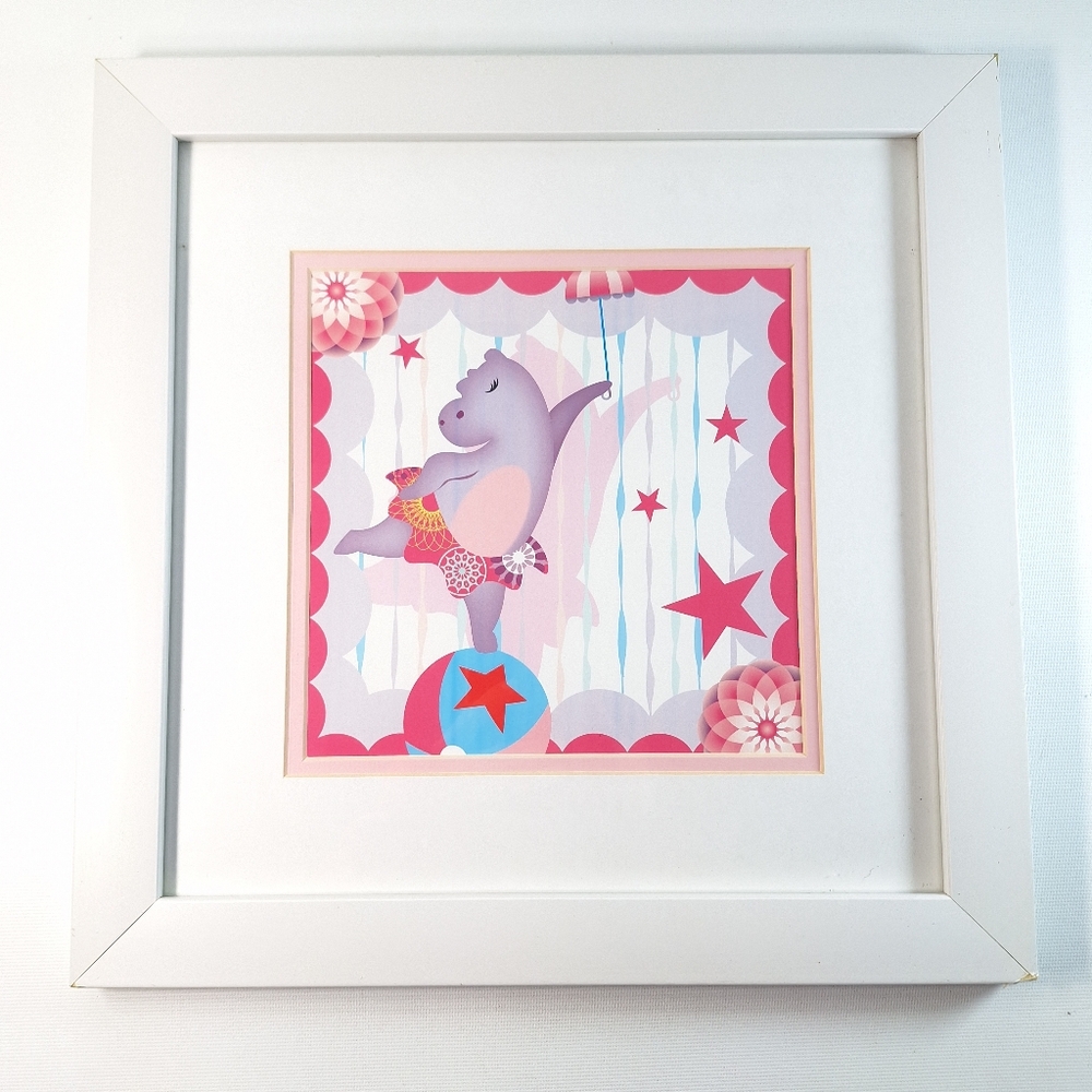 Disney Inspired "Live the Story" Framed Art Cute Baby Hippo Circus Performer